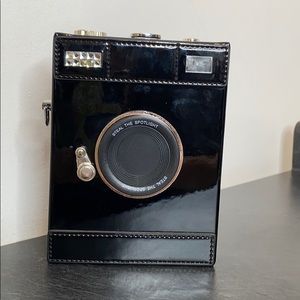 Patent Leather Camera Bag Clutch/ Crossbody Bag